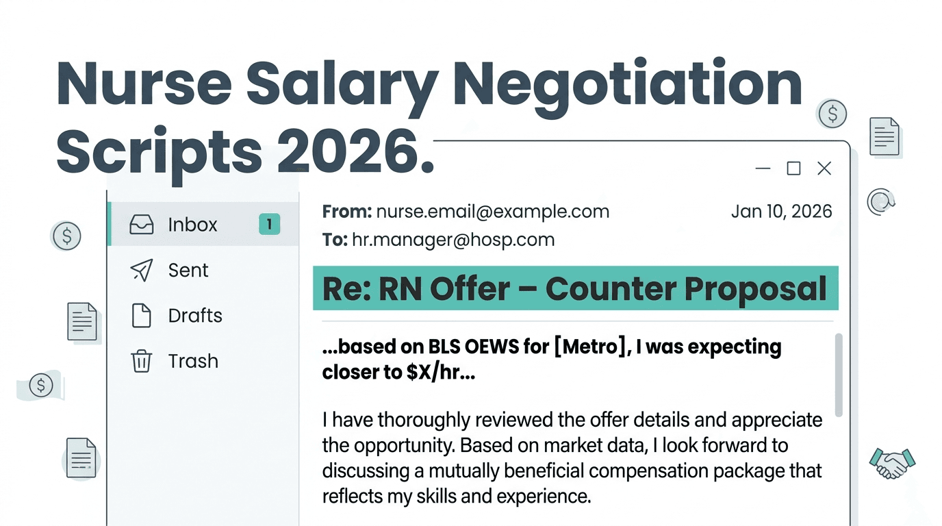 Nurse salary negotiation counteroffer email template illustration