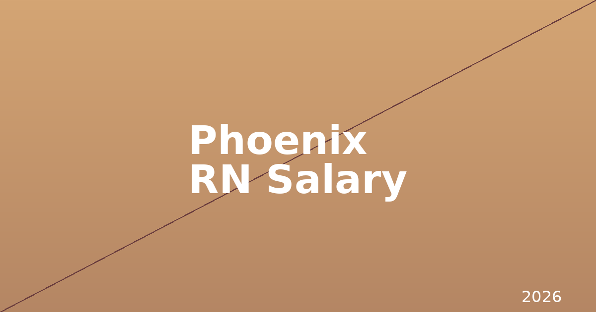 Phoenix RN salary 2026 showing downtown Phoenix skyline and nurse pay breakdown
