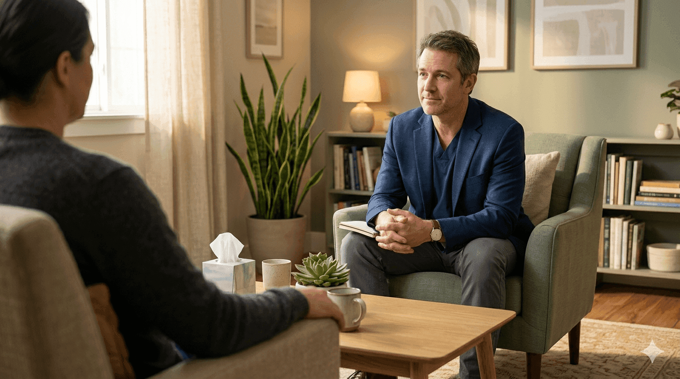 Psychiatric nurse practitioner in a telehealth consultation