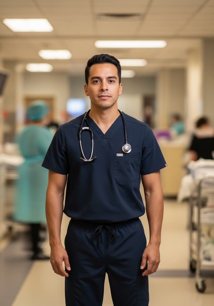 Per diem nurse arriving for ER shift representing high-rate specialty per diem pay in 2026
